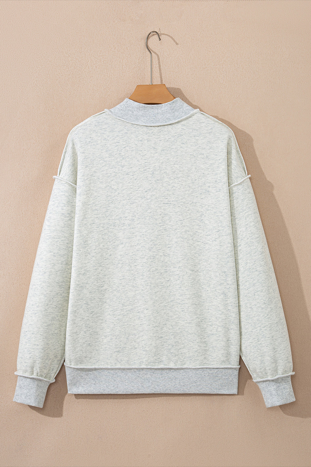 Dark Blue Oversize Drop Shoulder Reversible Mock Neck Sweatshirt