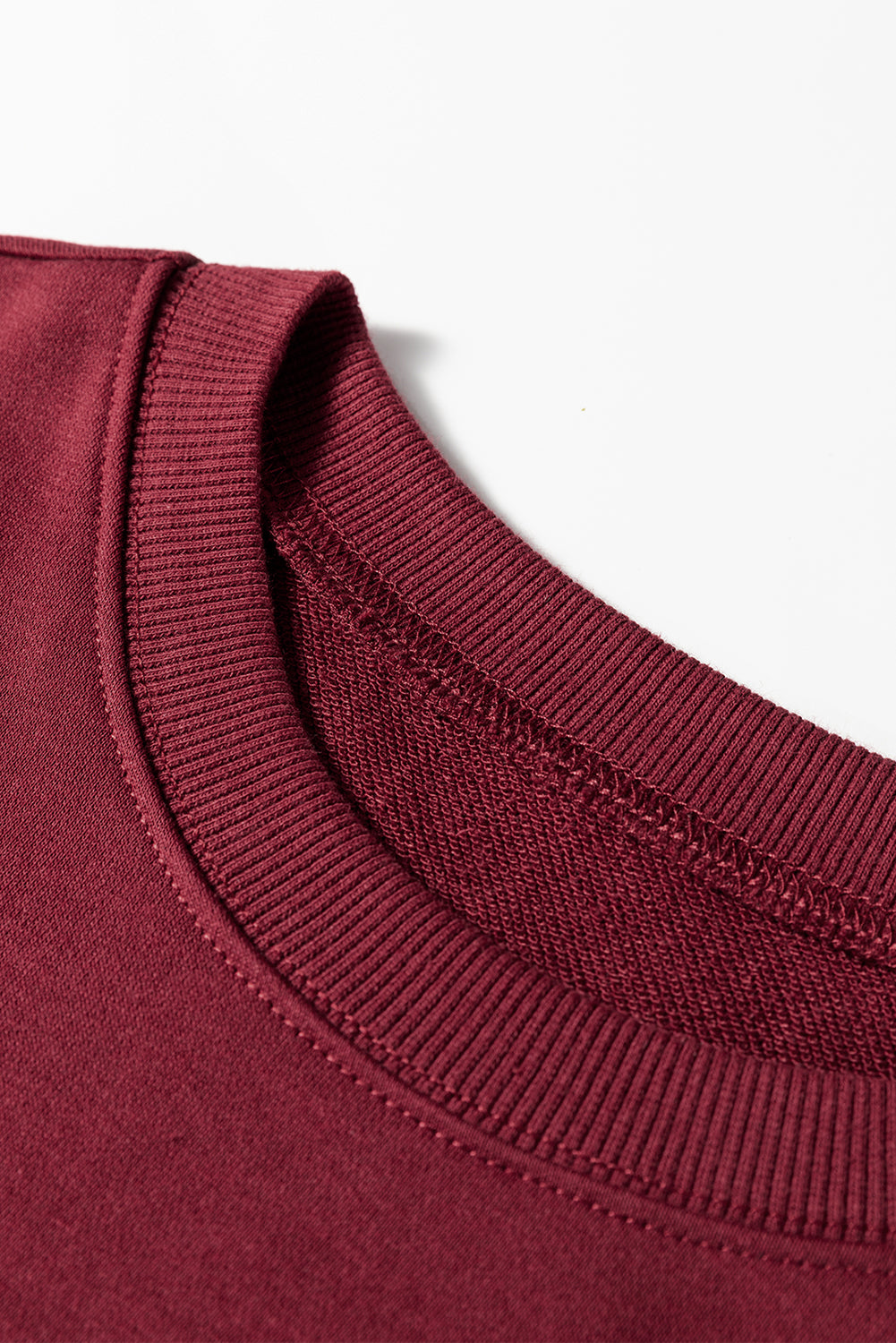 Fiery Red Preppy Striped Sleeve Loose Sweatshirt