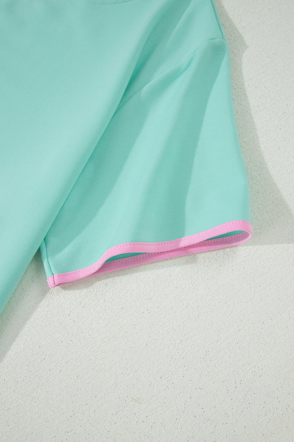 Turquoise Colorblock Edge Drop Shoulder T Shirt and Skort 2Pcs Set