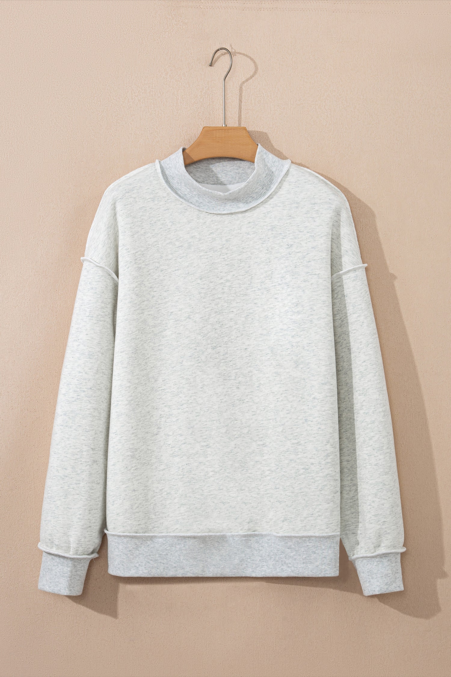 Dark Blue Oversize Drop Shoulder Reversible Mock Neck Sweatshirt
